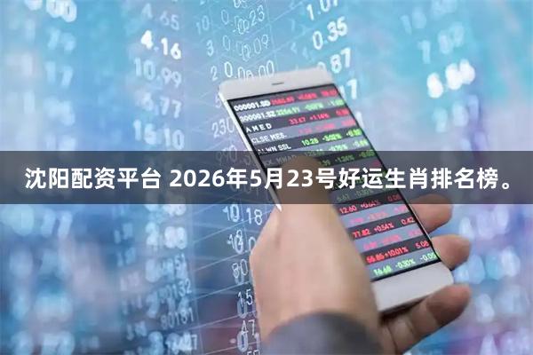 沈阳配资平台 2026年5月23号好运生肖排名榜。